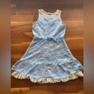 Girls Light Blue Lace Party Dress by Zunie Size 14